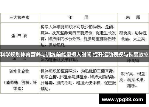 科学规划体育营养与训练前能量摄入时间 提升运动表现与恢复效率